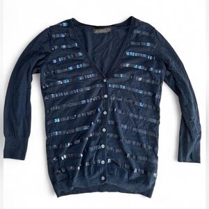 The Limited Navy Blue Sequin Sweater